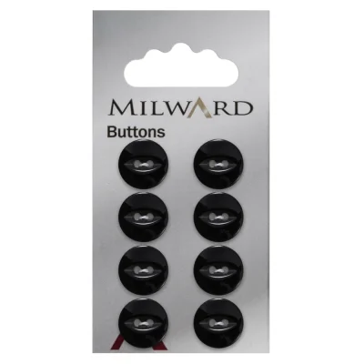 Bouton à coudre Milward Luis Noir 13 mm x8