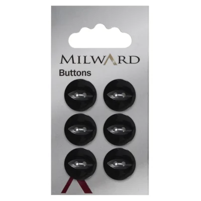 Bouton à coudre Milward Luis Noir 16 mm x6