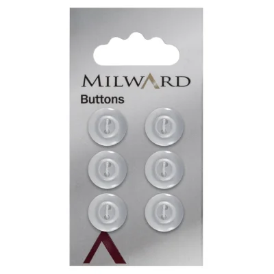 Bouton à coudre Milward Rond 2 Trous Blanc Opalin 13 mm x6