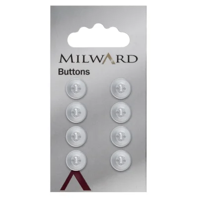 Bouton à coudre Milward Rond 4 Trous Blanc Nacré 10 mm x8