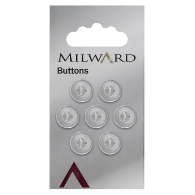 Bouton à coudre Milward Rond 4 Trous Blanc Satiné 11 mm x7
