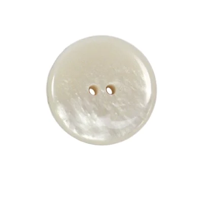 Bouton nacré plat Kate 22 mm - Blanc