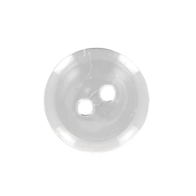 Bouton rond transparent Camille 35 mm - Blanc