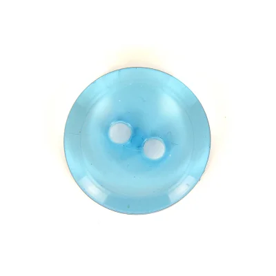 Bouton rond transparent Camille 35 mm - Bleu