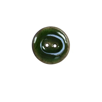 Bouton bois laqué Velentino 15 mm - Vert
