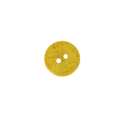 Bouton bois coco teint Hubert 10 mm - Jaune