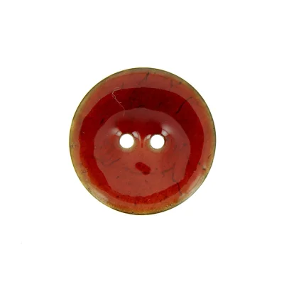 Bouton en bois brillant 25 mm - Rouge