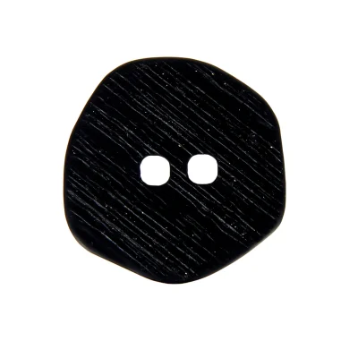 Boutons en bois rayé façon corne 27 mm - Noir