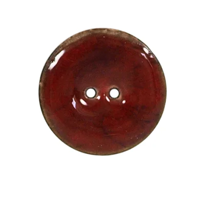 Bouton bois laqué Velentino 25 mm - Rouge