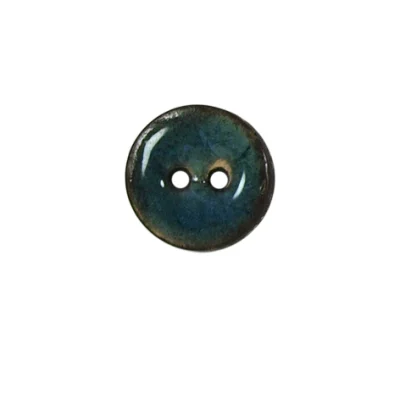 Bouton bois laqué Velentino 15 mm - Bleu