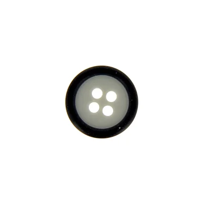 Bouton bicolore 15 mm - Gris/Noir