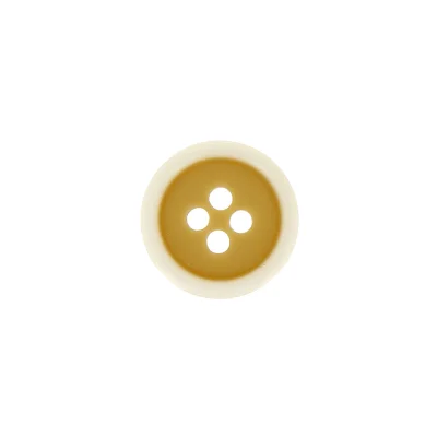Bouton bicolore 15 mm - Beige/Blanc