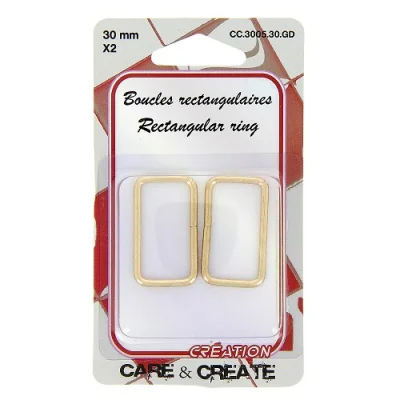 Boucles rectangulaires 30 mm x 2 Doré - Care &amp; create
