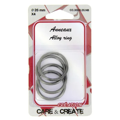 Anneaux ronds Care &amp; Create Gris métal 26 mm x4