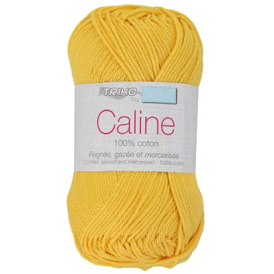 Pelote de fil à tricoter Coton Caline 50g - Jaune