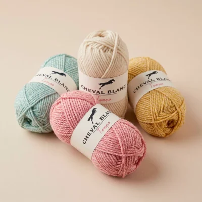 Fil de Coton Laine et Alpaga Cheval Blanc Tempo - 4 Couleurs