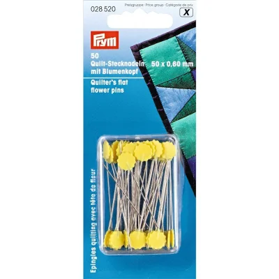 Epingles à piquer quilting Prym avec tête de fleur Jaunes