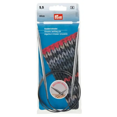 Aiguilles à tricoter circulaires Prym 80 cm - 5,5 mm