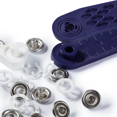 Boutons pression jersey 10mm avec outil Prym Blanc
