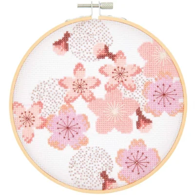 Kit broderie 15 cm Fleurs de cerisier - Rico Design