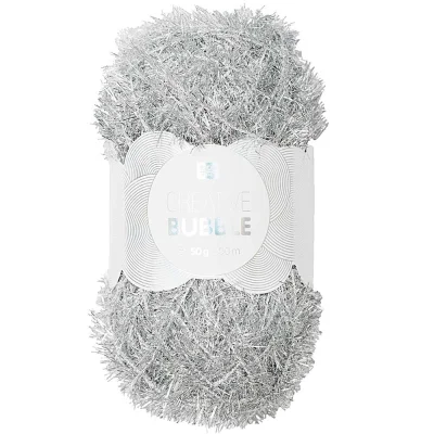 Fil à crocheter Rico Design Creative Bubble Argenté métallisé