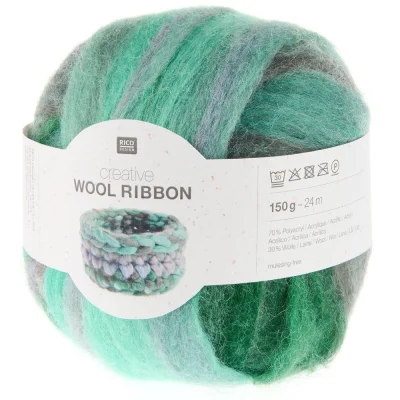 Fil Creative Wool Ribbon Rico Design Aqua x1