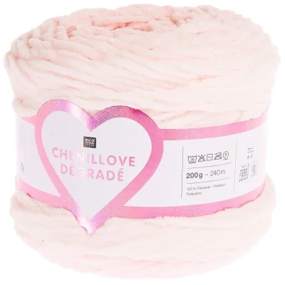 Fil à tricoter Chenillove dégradé Rose - Rico Design