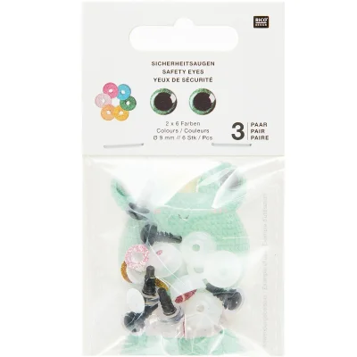 Lot de 6 Yeux de sécurité 9 mm Ricorumi - Rico Design
