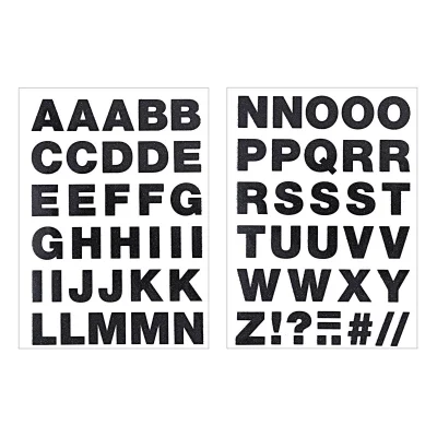 Transferts thermocollant pailletés Alphabet Noir 65 lettres - Rico Design