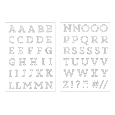 Transferts thermocollant pailletés Alphabet Argent 65 lettres - Rico Design