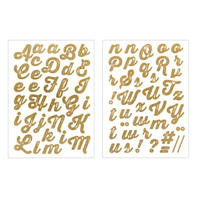 Transferts thermocollant pailletés Alphabet Or 65 lettres - Rico Design