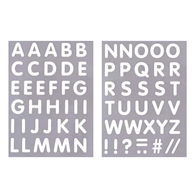 Transferts thermocollants Alphabet arrondi Blanc 65 lettres - Rico Design