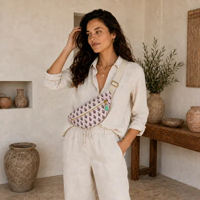 Kit Couture Craftine Sac Banane Indy Matelassé Rose