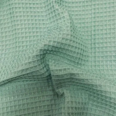 Tissu Nid d&#039;abeille uni Vert amande - Par 10 cm