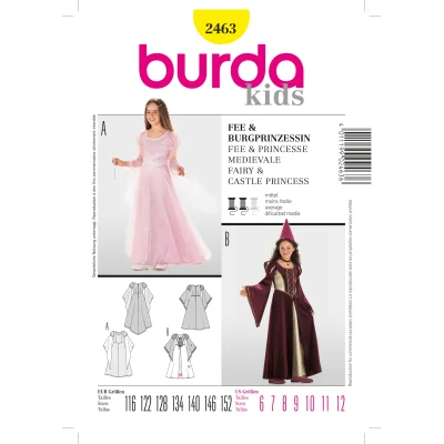 Patron Burda 2463 Fée et Princesse médiévale