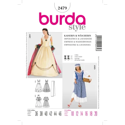 Patron Burda 2479 Impératrice et Lavandière