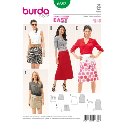 Patron Burda 6682 Jupe