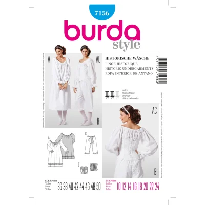 Patron Burda 7156 Sous-Vêtements Femme