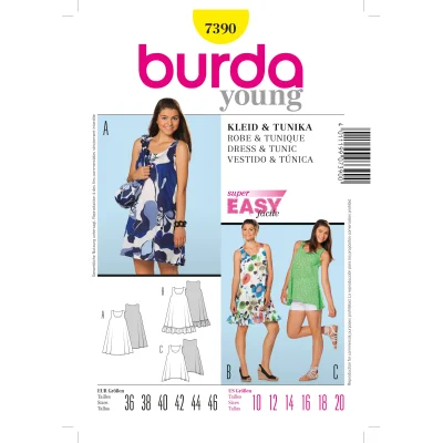 Patron Burda 7390 Robe et Tunique