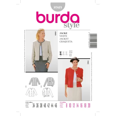 Patron Burda 8949 Veste