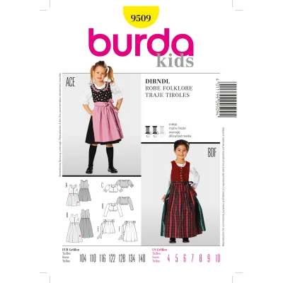 Patron Burda 9509 Robe folklore