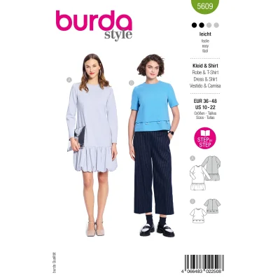 Patron Burda 5609 Robe et T-shirt