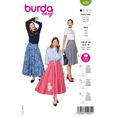 Patron Burda 5690 Jupe