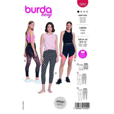Patron Burda 5850 Leggings