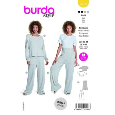 Patron Burda 5853 Tenue d&#039;intérieur