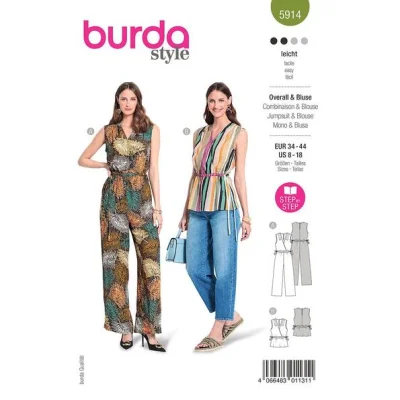 Patron Burda 5914 Combinaison &amp; Blouse