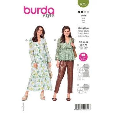 Patron Burda 6023 Robe &amp; Blouse