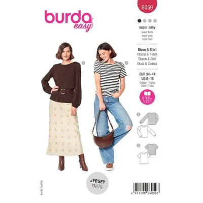 Patron Burda 6059 Blouse &amp; T-shirt