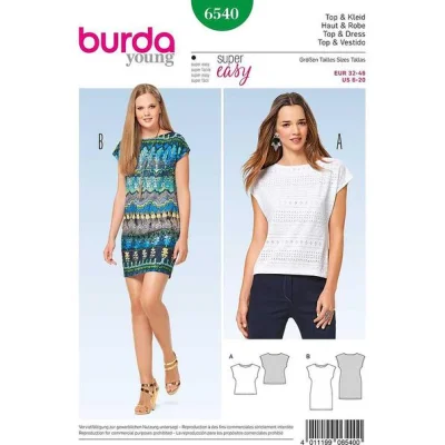 Patron Burda 6540 Haut &amp; Robe