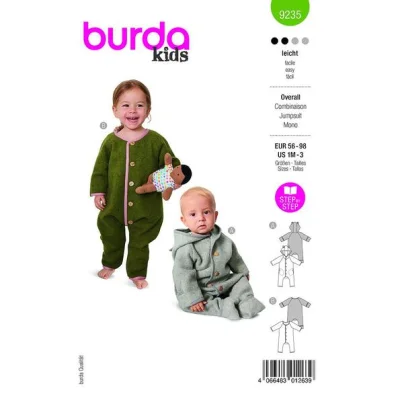 Patron Burda 9235 Combinaison bébé